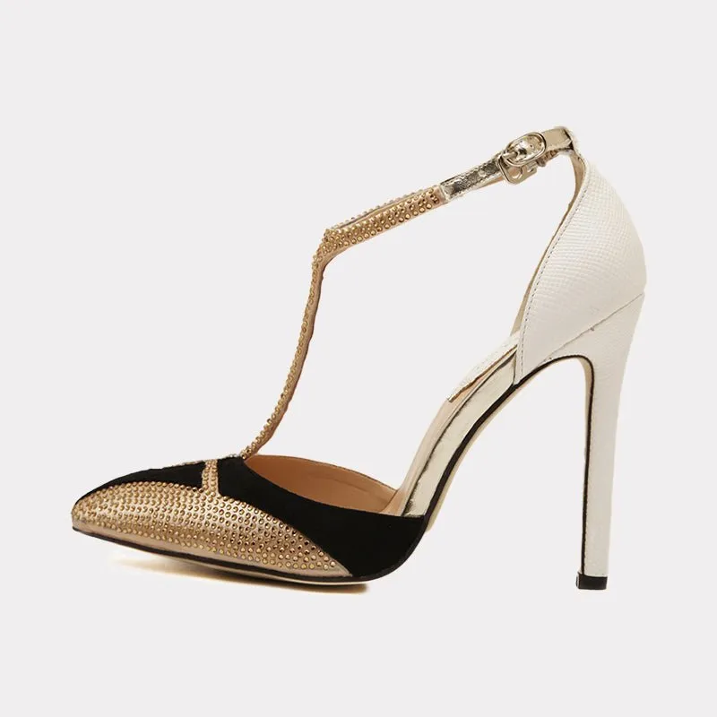 Heather T-strap Pumps