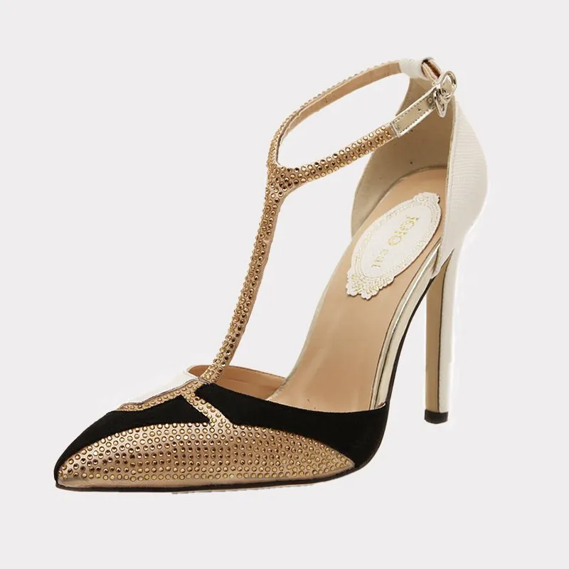 Heather T-strap Pumps