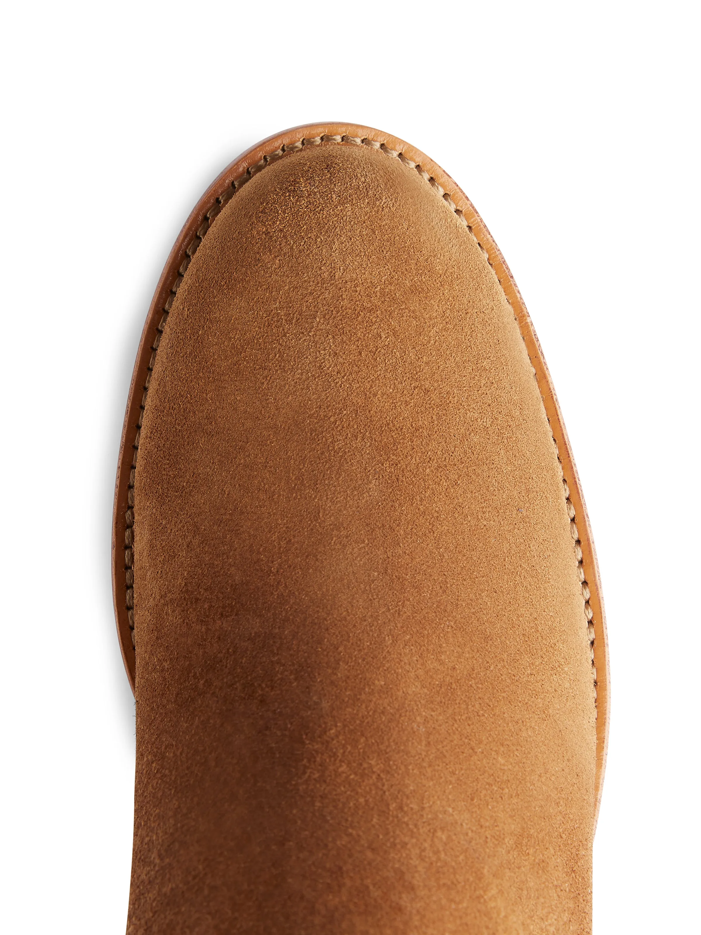 Heeled Olympia - Tan & Navy Suede