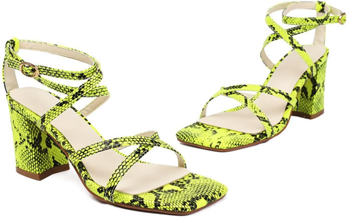 Heeled Sandal Low Block Chunky Chunky Heel Strap Ladies Shoes Fashion Casual Sequin Square Toe High Heel Hollow Outer