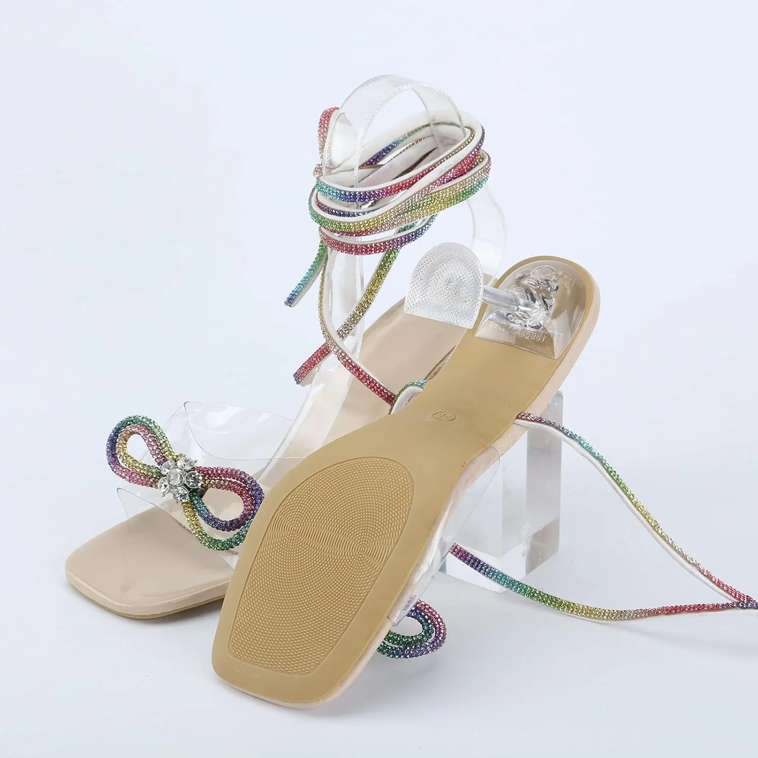 Heeled Sandals for Women Women's Lace Up Heeled Sandals Stiletto Heels Women's Chunk Low Heel Pump Sandals