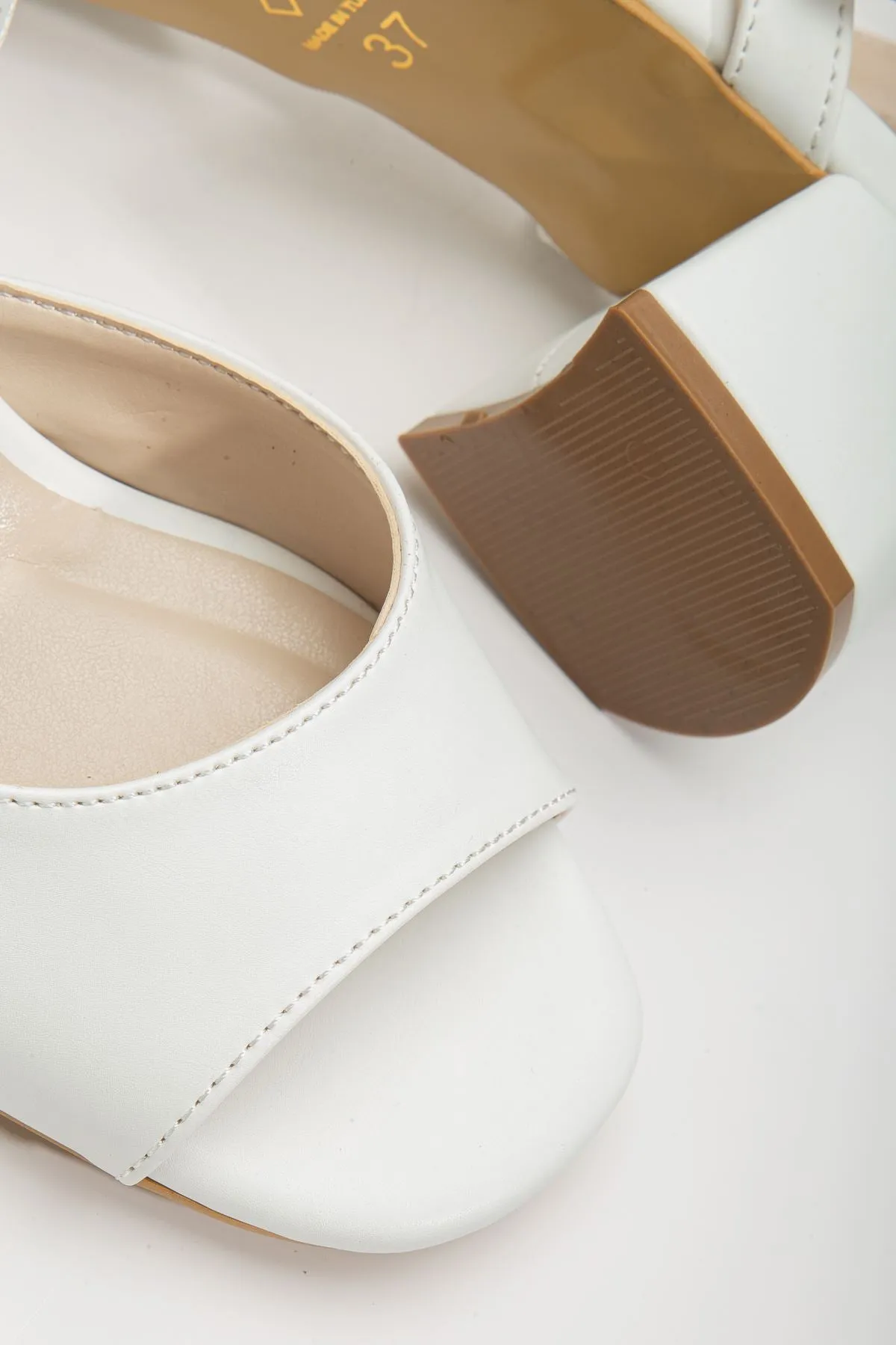 Heeled White Skin Women's Shoes