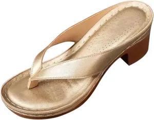 Heels for Women Flip Flops Block Low Heel Thong Sandals Summer Dressy Orthopedic Sandal Arch Support Slip On Heels