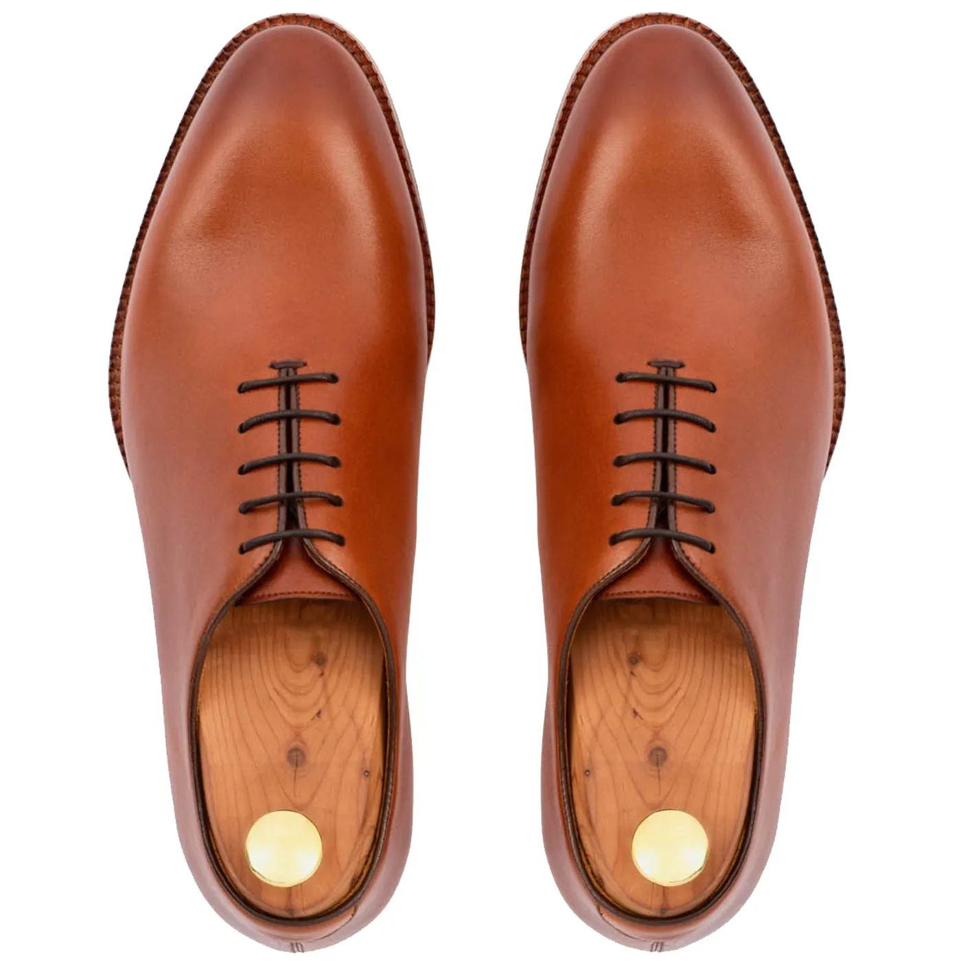 Height Increasing Tan Leather Drayton One Cut Oxfords - Formal Shoes