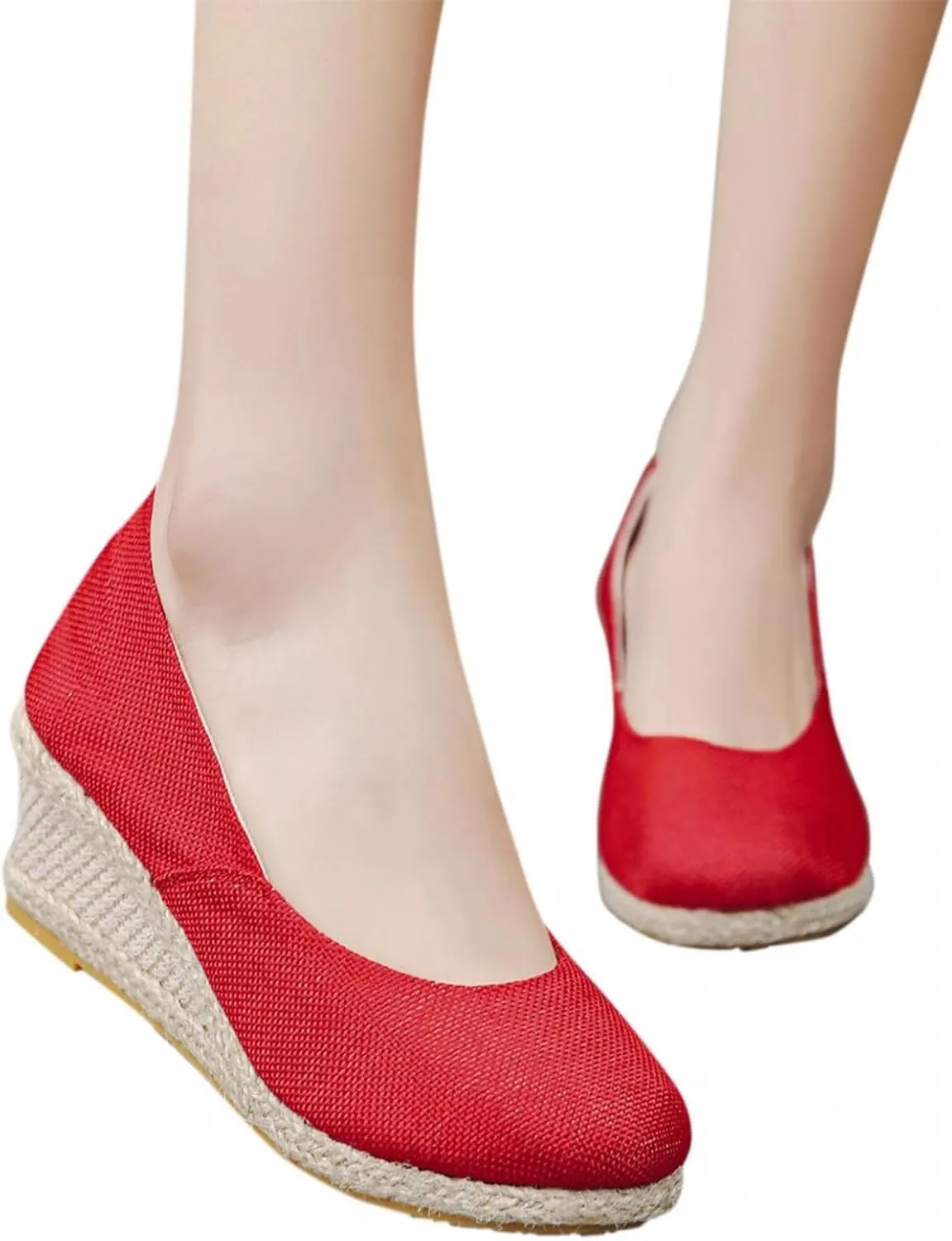 High Platform Wedge Sandals for Women Closed Toe Slip On Sandals Comfortable Wedge Pumps Shoes Casual Beach Shoes