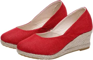 High Platform Wedge Sandals for Women Closed Toe Slip On Sandals Comfortable Wedge Pumps Shoes Casual Beach Shoes