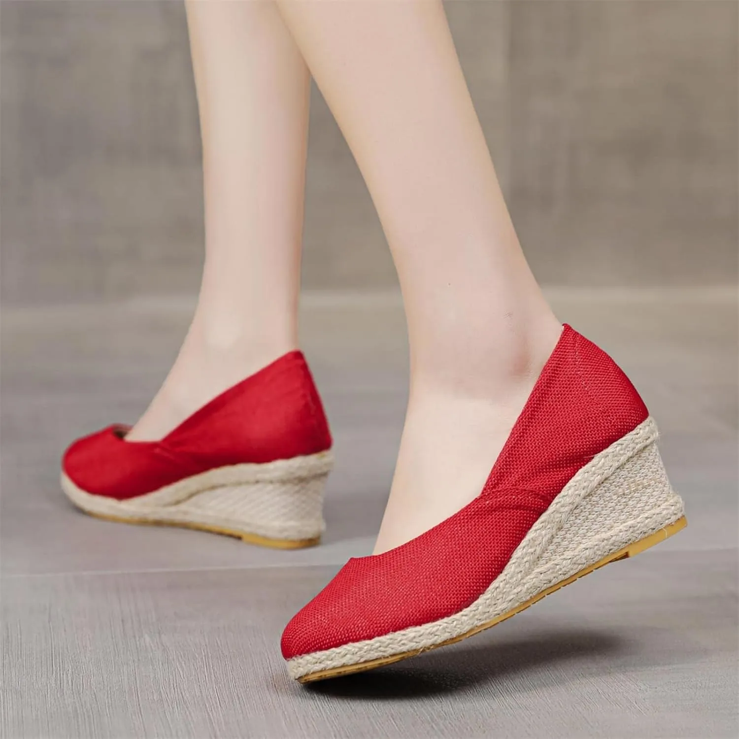 High Platform Wedge Sandals for Women Closed Toe Slip On Sandals Comfortable Wedge Pumps Shoes Casual Beach Shoes