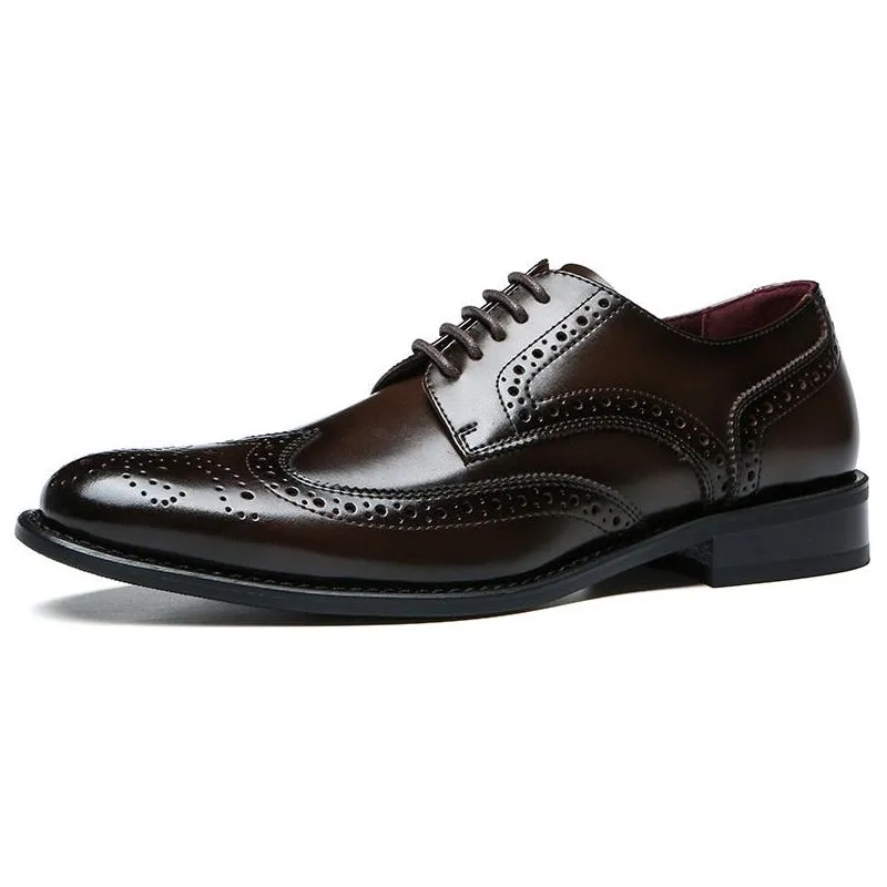 High Quality Italian Style Handmade Oxford Men's Dress Shoes Genuine Cow Leather