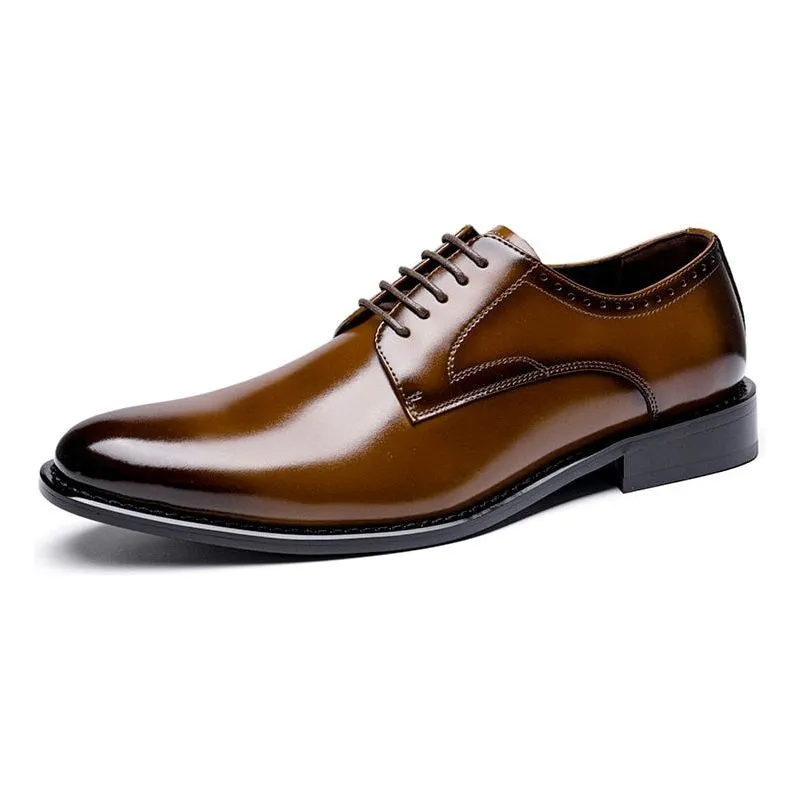High Quality Italian Style Handmade Oxford Men's Dress Shoes Genuine Cow Leather