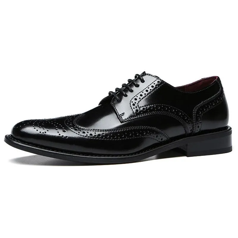 High Quality Italian Style Handmade Oxford Men's Dress Shoes Genuine Cow Leather