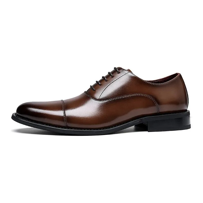 High Quality Italian Style Handmade Oxford Men's Dress Shoes Genuine Cow Leather