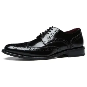 High Quality Italian Style Handmade Oxford Men's Dress Shoes Genuine Cow Leather
