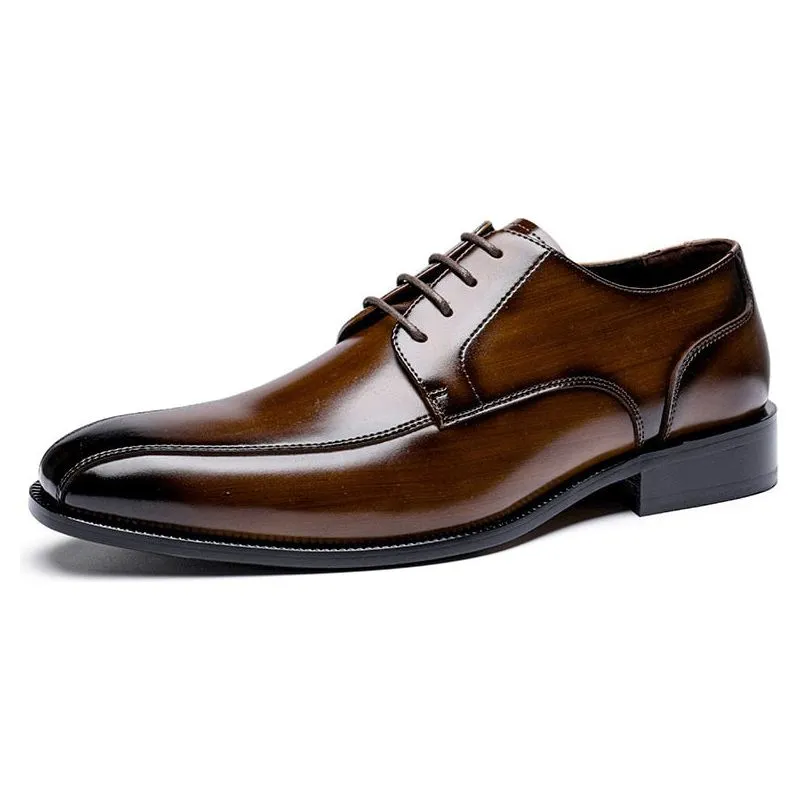 High Quality Italian Style Handmade Oxford Men's Dress Shoes Genuine Cow Leather