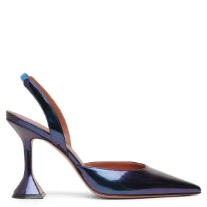 Holli sling patent metallic pumps