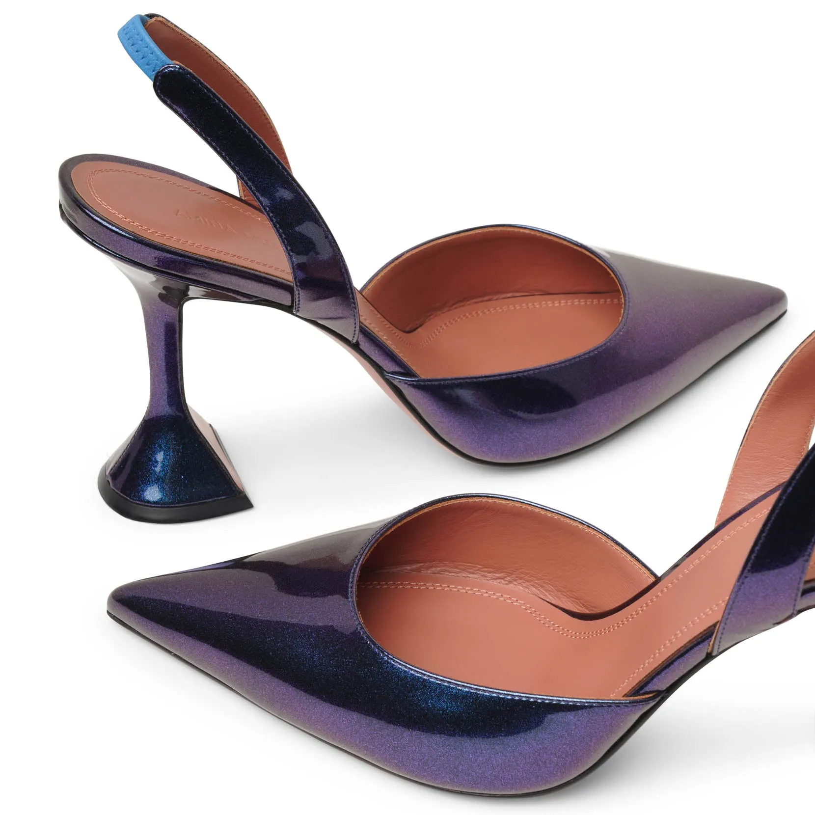 Holli sling patent metallic pumps