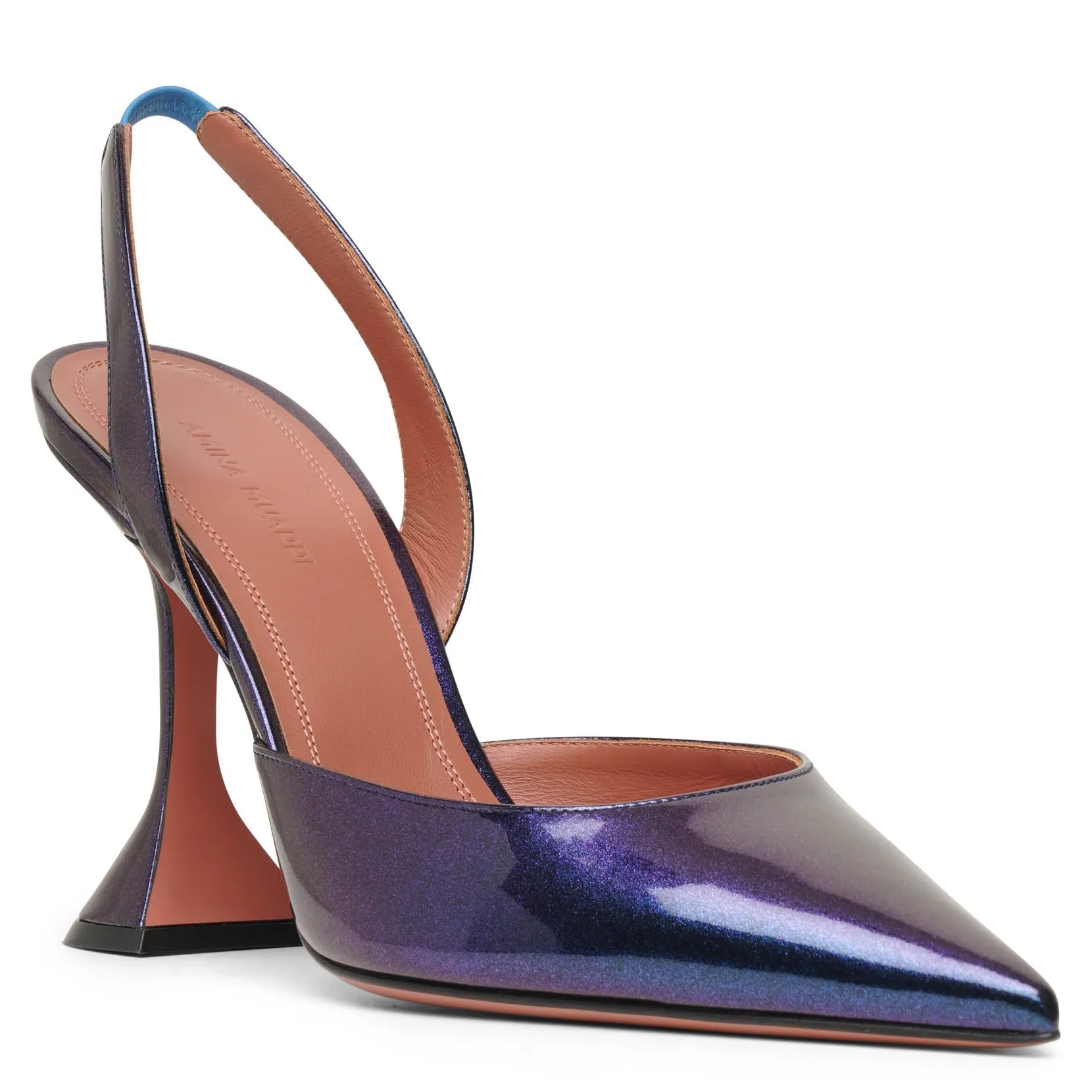Holli sling patent metallic pumps