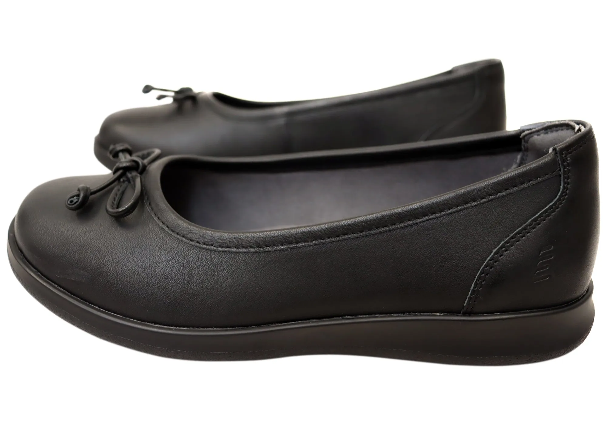 Homyped Erin Ballet Womens Leather Comfortable Extra Wide Fit Shoes