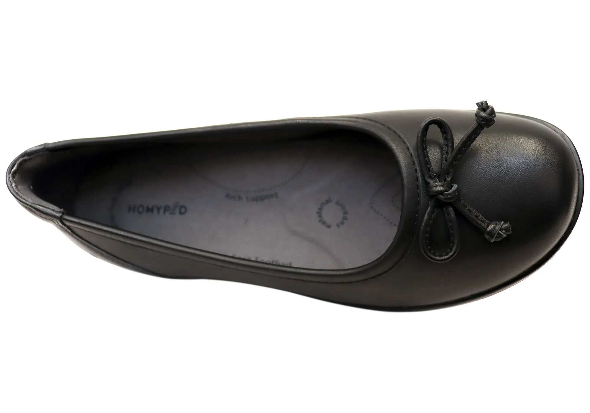 Homyped Erin Ballet Womens Leather Comfortable Extra Wide Fit Shoes