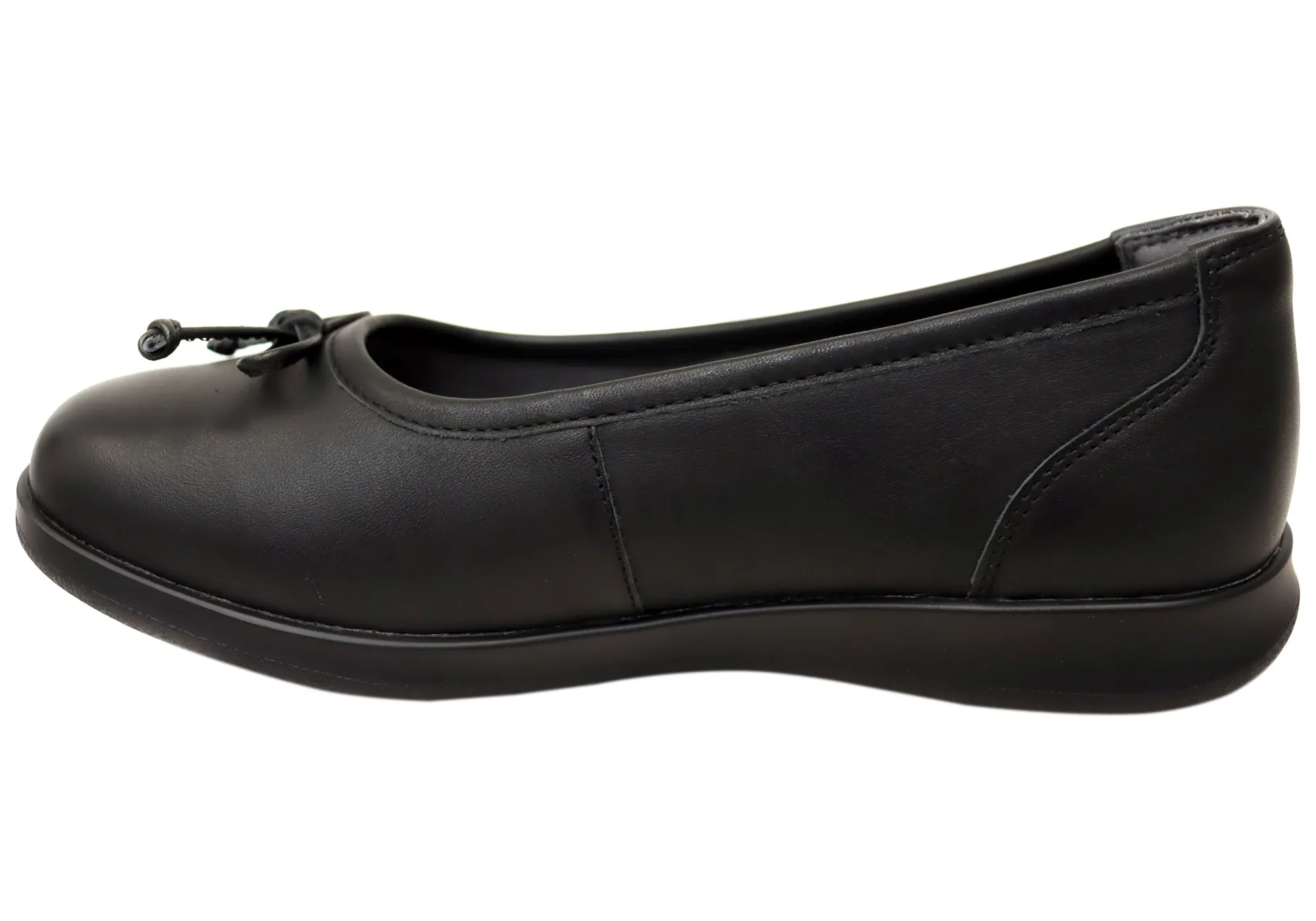 Homyped Erin Ballet Womens Leather Comfortable Extra Wide Fit Shoes