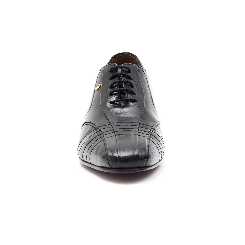 HUDSON- MEN'S LUCINI CUBAN HEEL FORMAL CASUAL PARTY WEDDING LEATHER SHOES BLACK