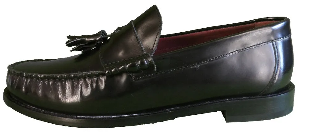 Ikon Original All Leather Retro Mod Black Tassel Loafers
