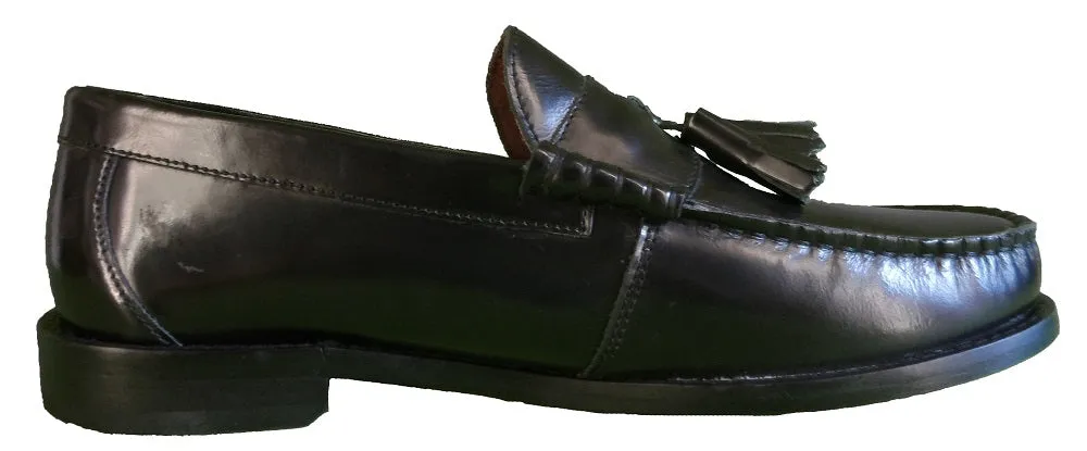 Ikon Original All Leather Retro Mod Black Tassel Loafers