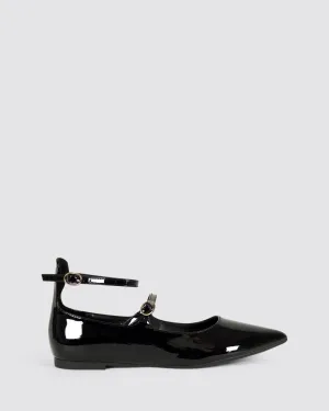ISSIE BALLET FLATS BLACK PATENT