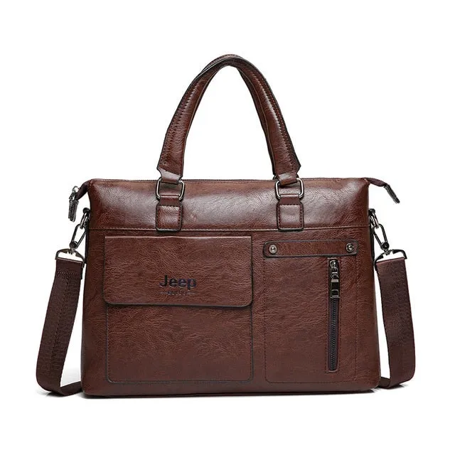 JEEP BULUO Men's Business Briefcase for 13 Inch Laptop | Travel Handbag