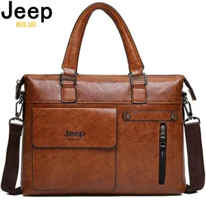 JEEP BULUO Men's Business Briefcase for 13 Inch Laptop | Travel Handbag