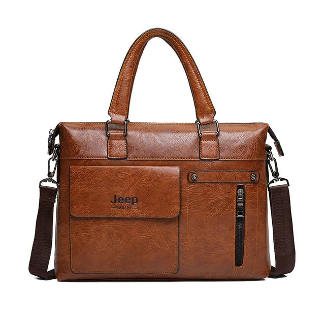 JEEP BULUO Men's Business Briefcase for 13 Inch Laptop | Travel Handbag