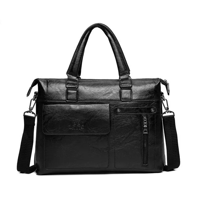 JEEP BULUO Men's Business Briefcase for 13 Inch Laptop | Travel Handbag