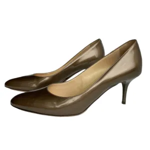 JIMMY CHOO Bridget Patent Leather Round Toe Medium Heel Pumps, Size 36.5