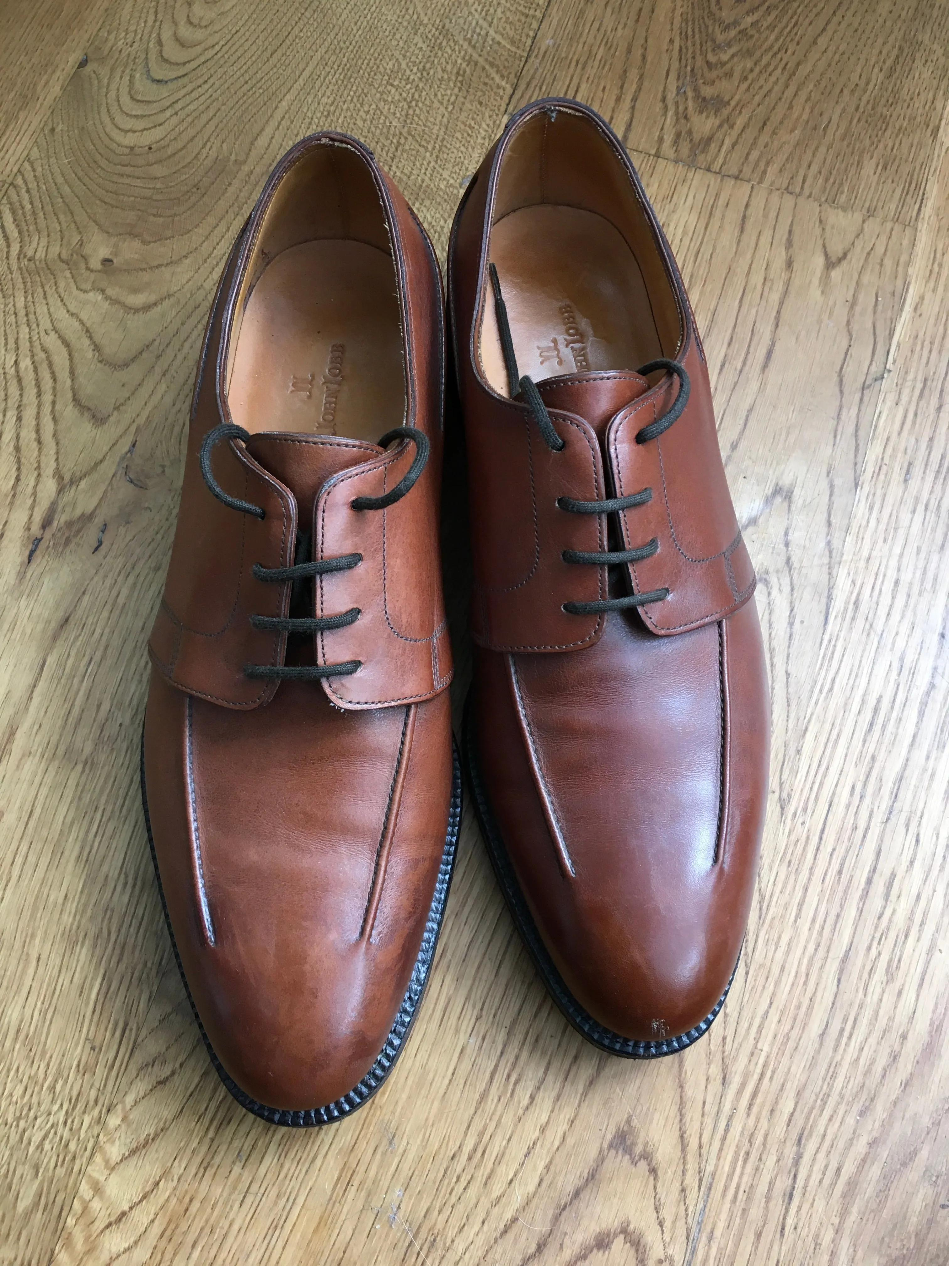 JOHN LOBB MILAN Derby Shoes Leather Shoes Size 8 E Men