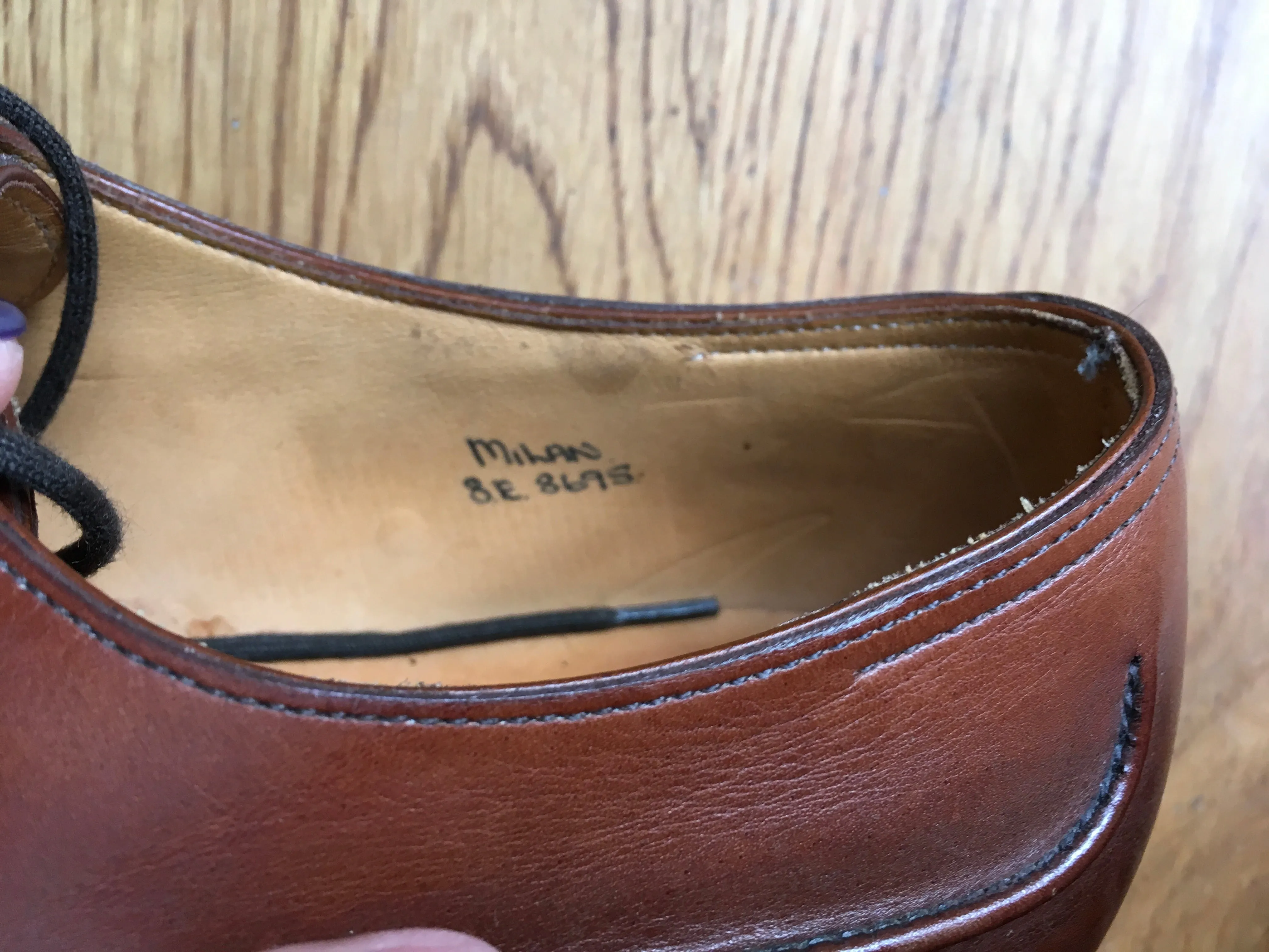 JOHN LOBB MILAN Derby Shoes Leather Shoes Size 8 E Men