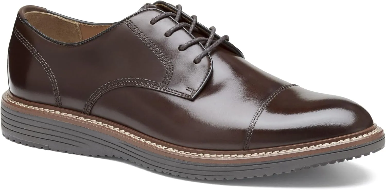 Johnston & Murphy Upton Cap Toe Mens Shoe  Business Casual Mens Dress Shoes, Comfortable Leather Shoes for Men