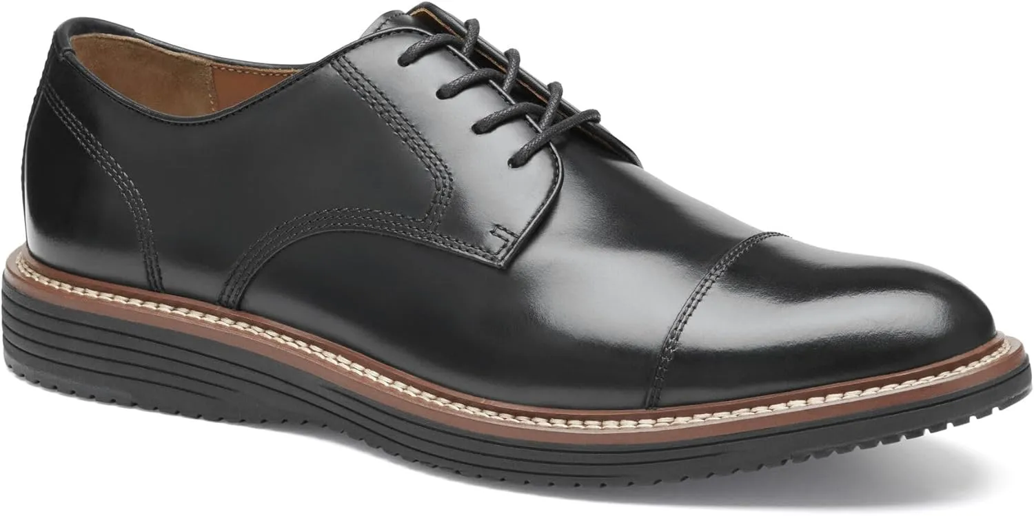 Johnston & Murphy Upton Cap Toe Mens Shoe  Business Casual Mens Dress Shoes, Comfortable Leather Shoes for Men