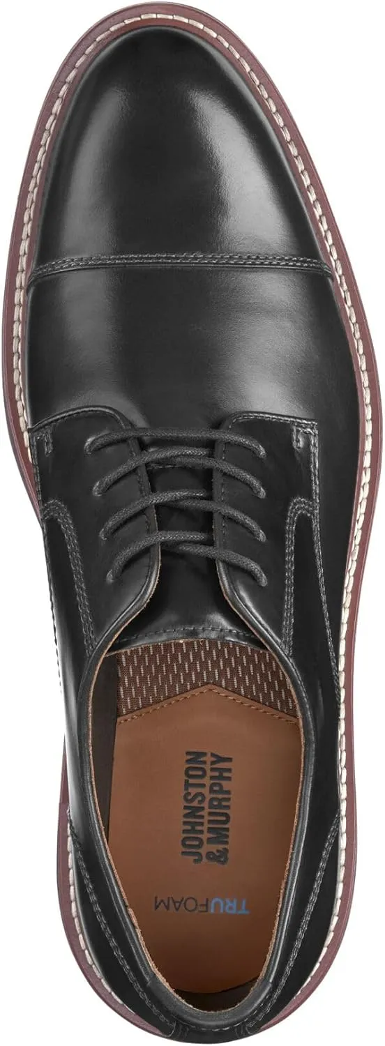 Johnston & Murphy Upton Cap Toe Mens Shoe  Business Casual Mens Dress Shoes, Comfortable Leather Shoes for Men