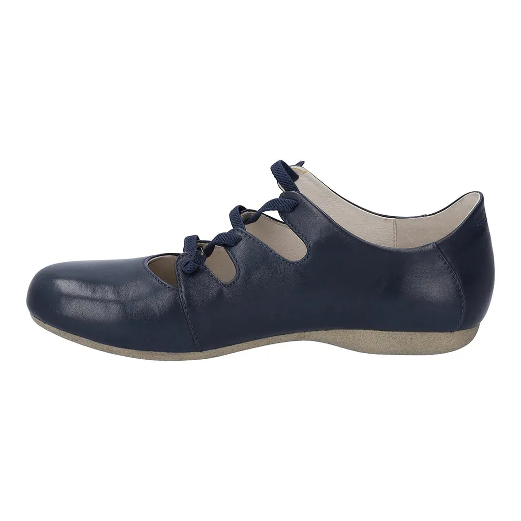 Josef Seibel Women's Fiona 04 Slip-On Leather Lace Up Shoes Ocean Blue