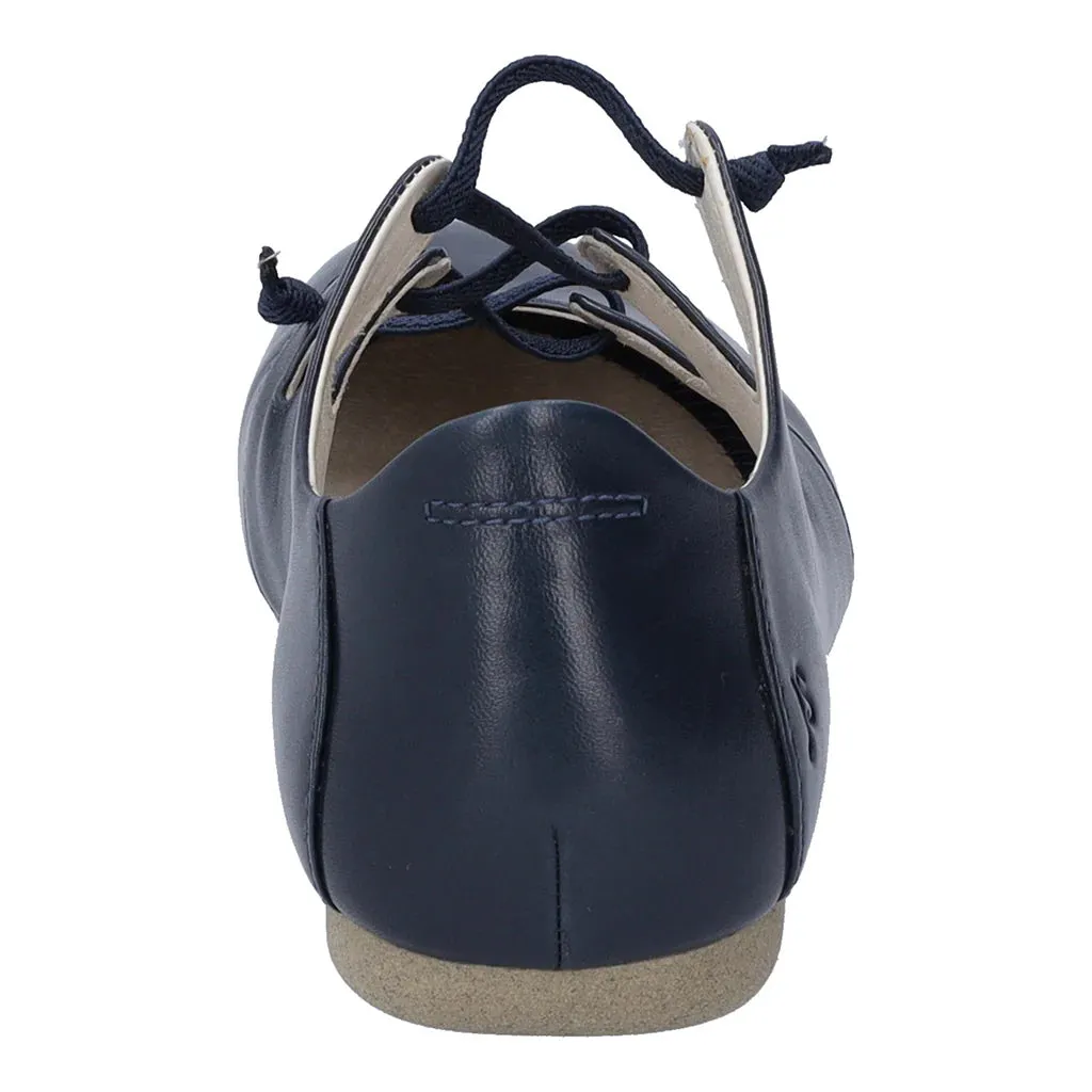Josef Seibel Women's Fiona 04 Slip-On Leather Lace Up Shoes Ocean Blue