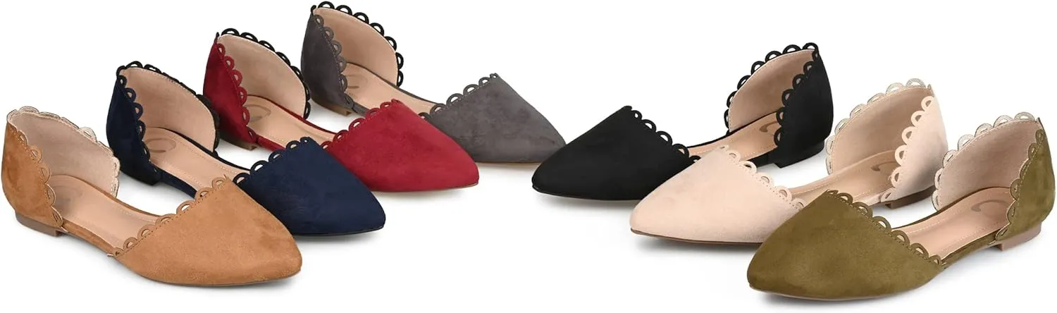 Journee Collection Womens Jezlin Faux Suede Pointed Toe D'Orsay