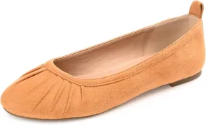Journee Collection Womens Tanya Faux Suede Slip-On Ballet Flats