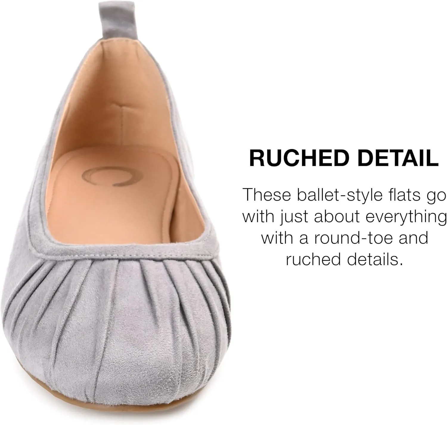 Journee Collection Womens Tanya Faux Suede Slip-On Ballet Flats