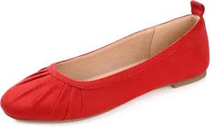 Journee Collection Womens Tanya Faux Suede Slip-On Ballet Flats