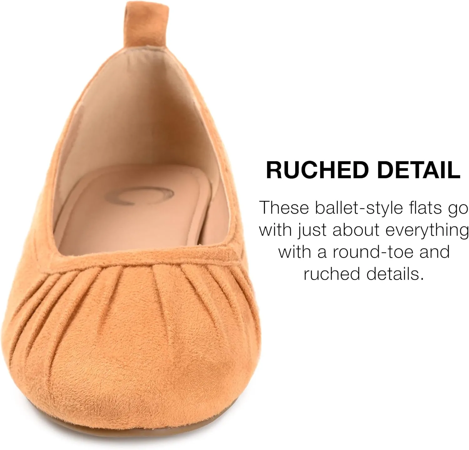 Journee Collection Womens Tanya Faux Suede Slip-On Ballet Flats