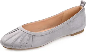 Journee Collection Womens Tanya Faux Suede Slip-On Ballet Flats