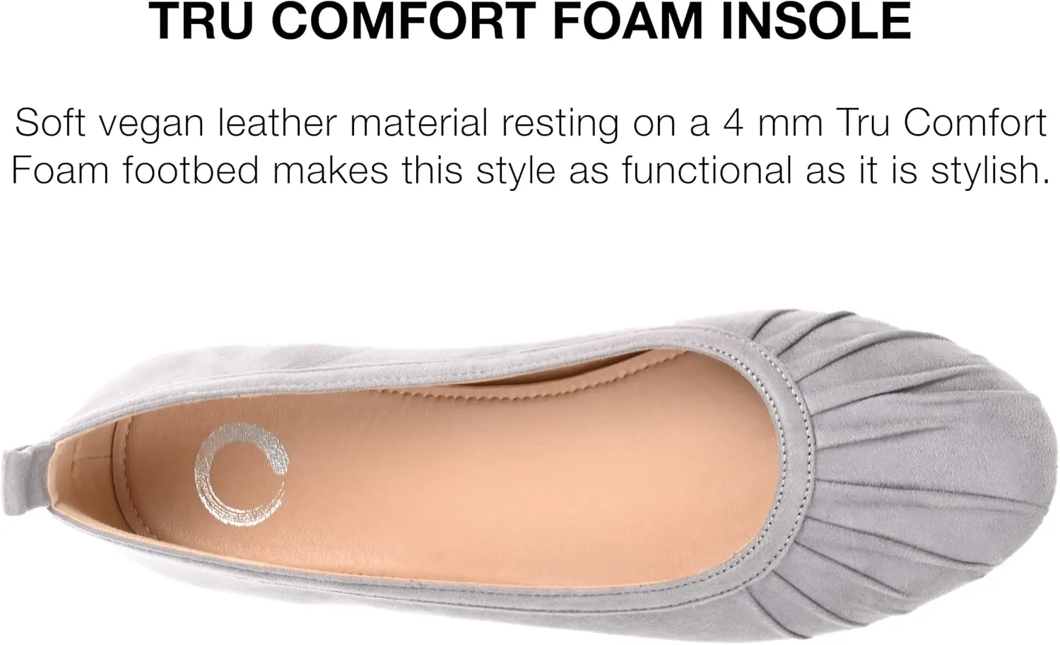 Journee Collection Womens Tanya Faux Suede Slip-On Ballet Flats