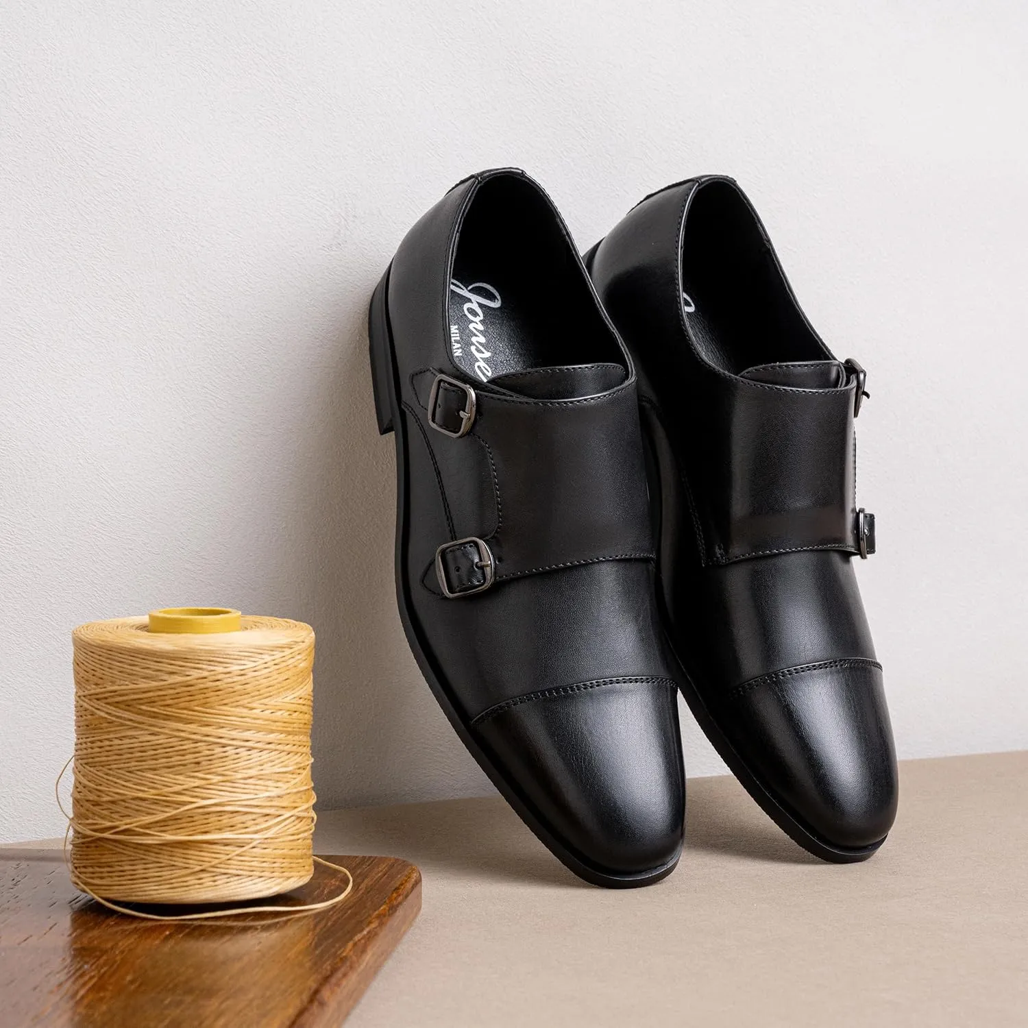 Jousen Dress Shoes for Men Monk Strap Loafers for Men