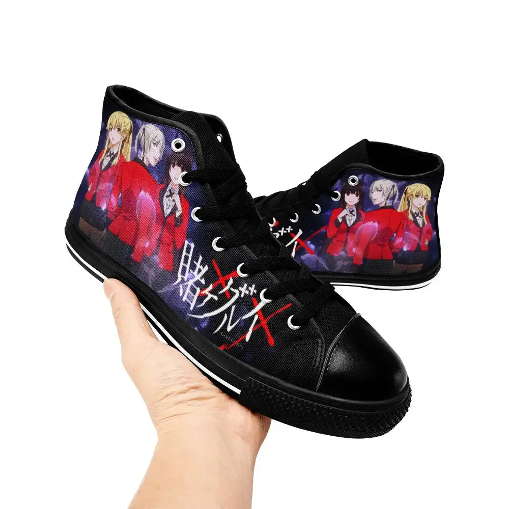 Kakegurui Compulsive Gambler Shoes High Top Sneakers for Kids and Adults