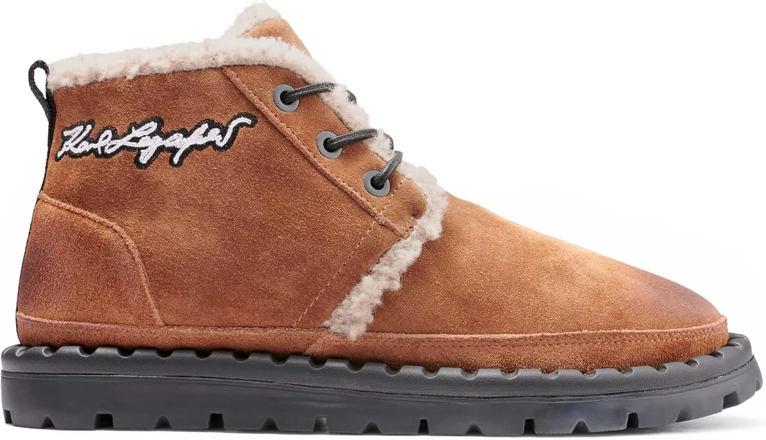 Karl Lagerfeld Paris Men's Suede Chukka Faux Shearling Lining Boot Combat