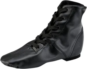 Kids Black Split Sole Jazz Boots Soft PU Upper Leather Dancing Shoes for Girls Boys Ankle Boots Dance Boots